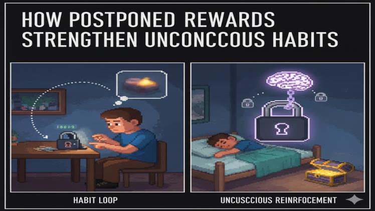 How Postponed Rewards Strengthen Unconscious Habits